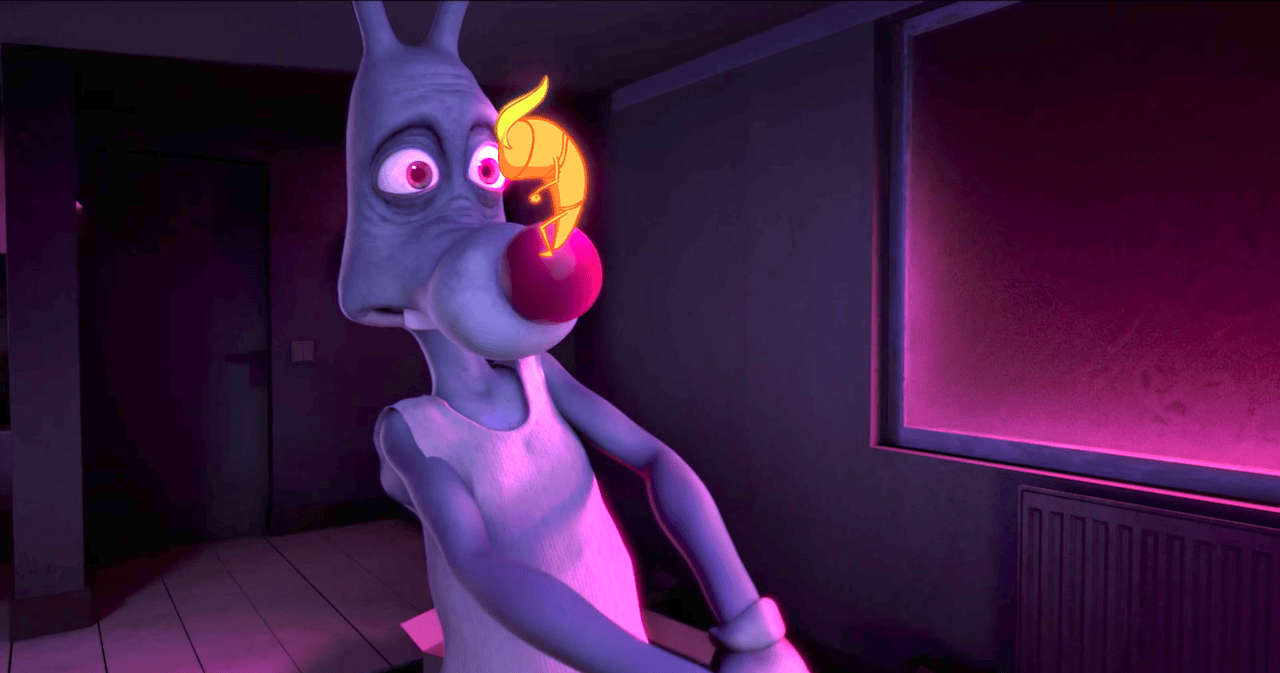 Frustrated Rabbit Frustrated Cartoon Rabbit Pursues His On-Screen Carrot Nemesis in Real ...