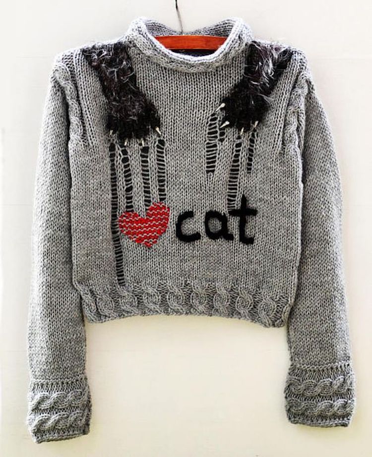 Hilarious Hand-Knit Distressed That Reflects the Reality of Living Sharp-Clawed Cats