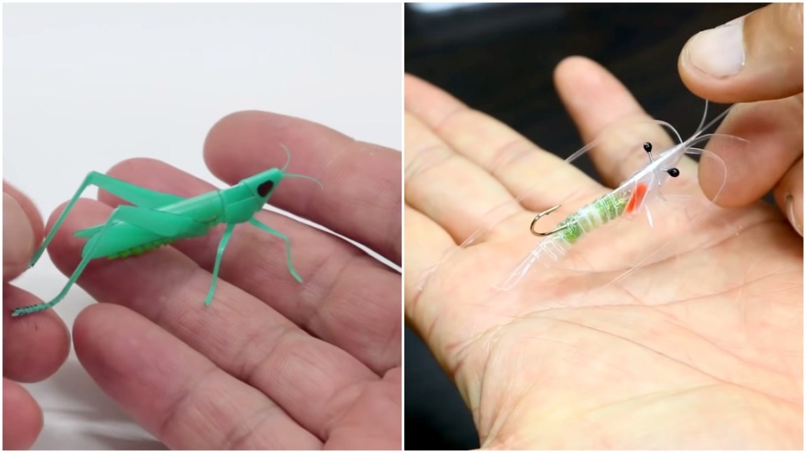Grasshopper and Shrimp Made Out of Straws