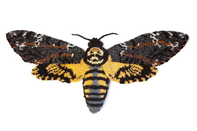 Knitted Deaths Head Hawk Moth