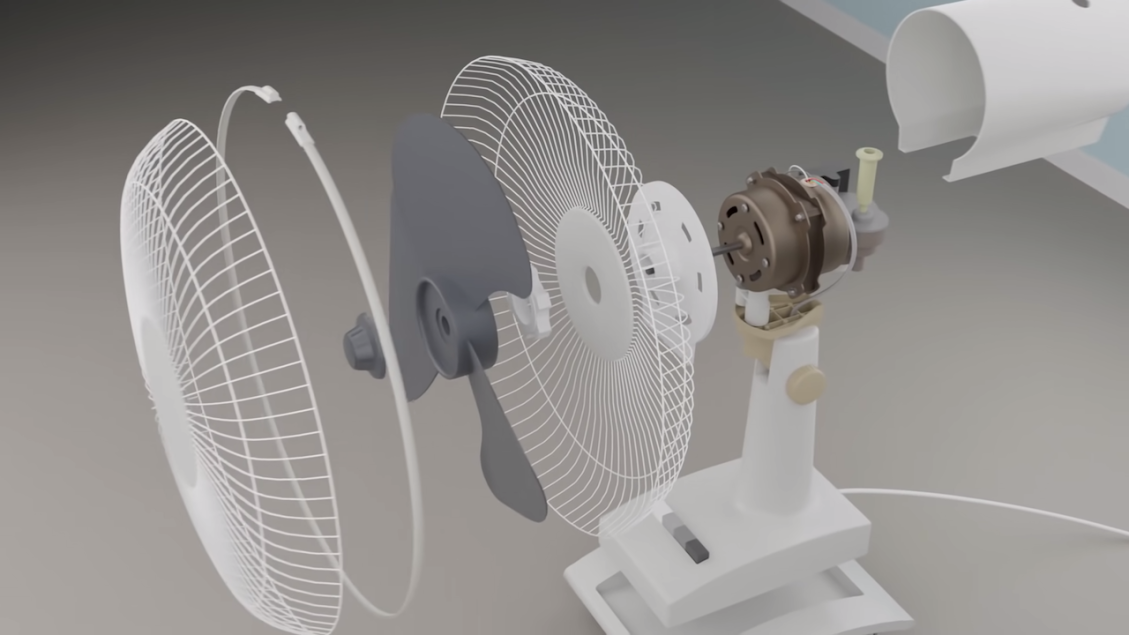 Virtually Dismantling Oscillating Fan