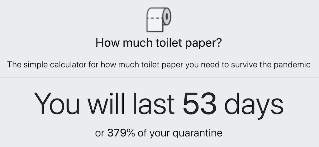 Toilet Paper Calculator