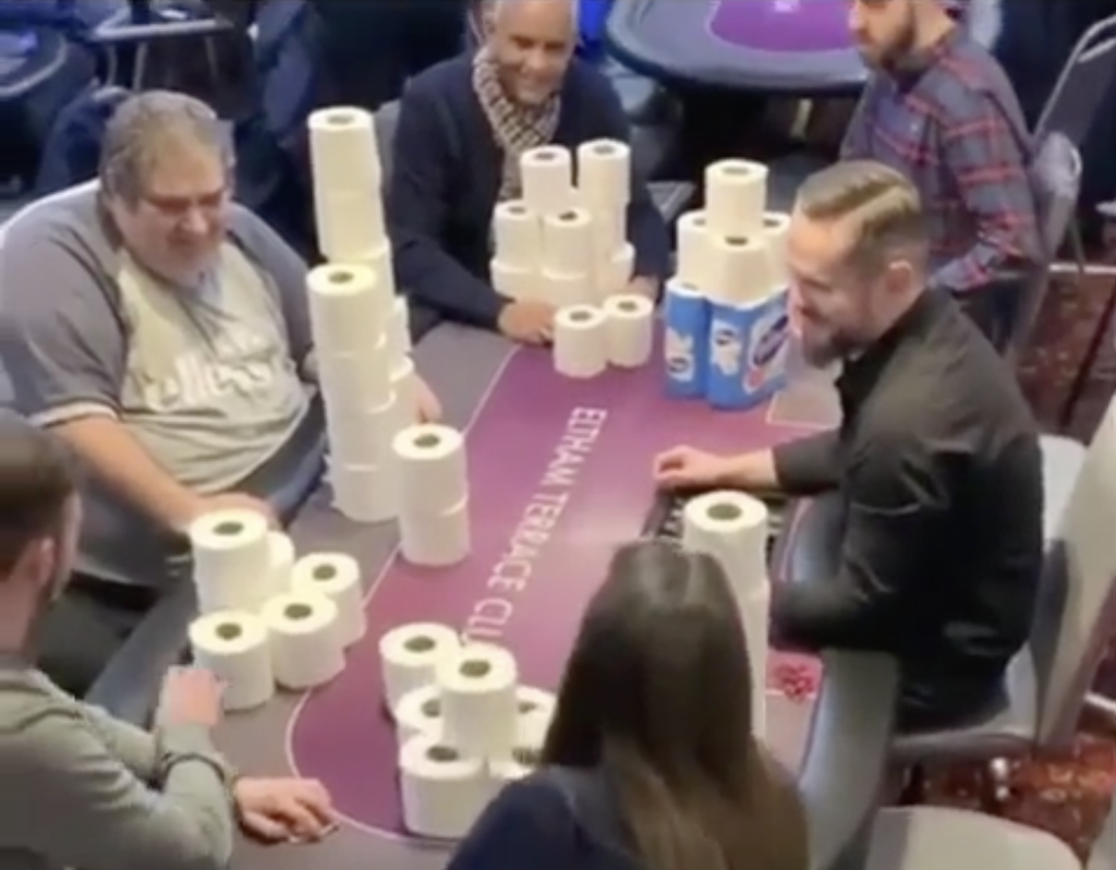 A High Stakes Game of Poker Played With Toilet Paper