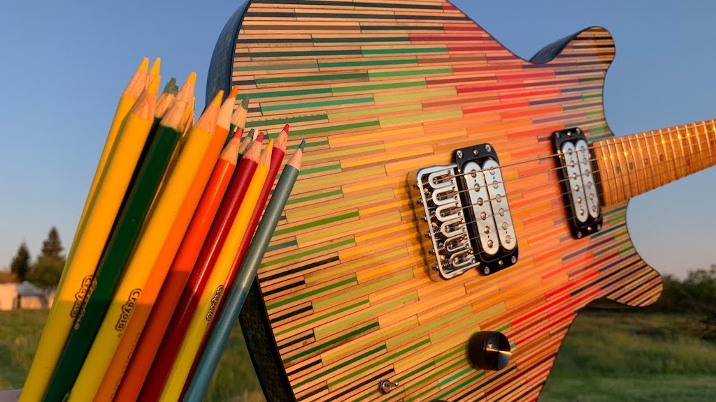 Colored Pencil Flat Stacked Guitar