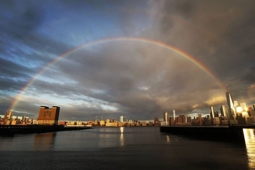 Rainbow Over NYC Pot of Gold Lower Manhattan