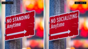 Social Distanced No Standing Anytime Sign