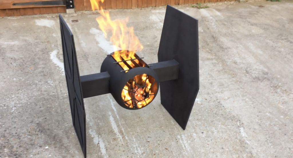 An Incredibly Cool TIE Fighter Fire Pit and Barbecue