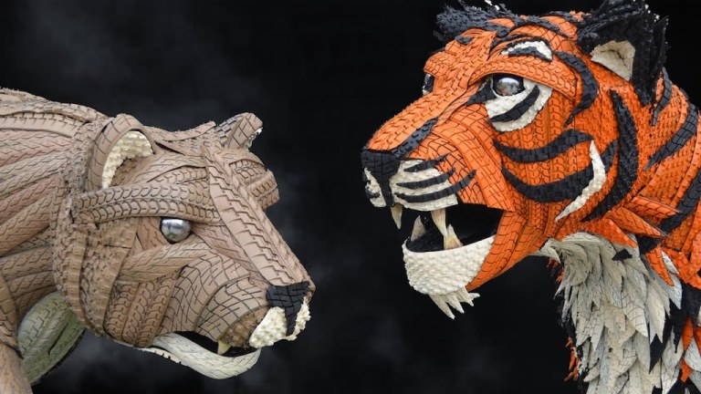 Tire Tread Lion and Tiger