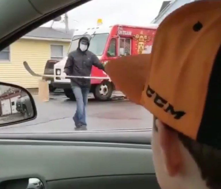 Vendor Brings Out Poutine on Hockey Stick