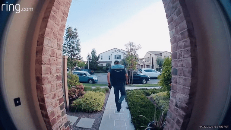 Amazon Delivery Man Jumps Chalk Hopscotch Squares