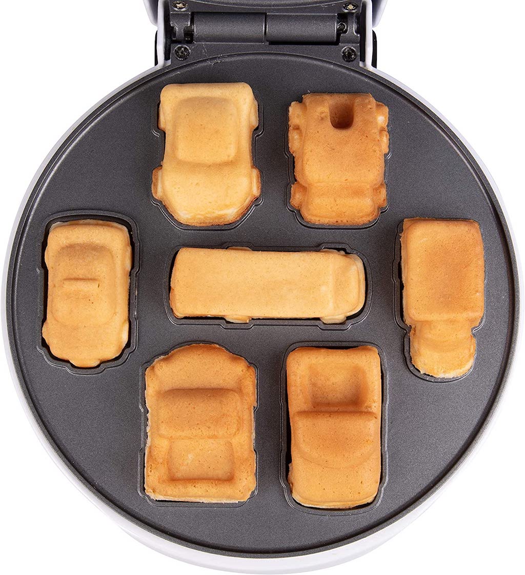 A Fun NonStick Waffle Iron That Can Make Seven Different Adorable Car
