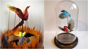 Paper Bird Kinetic Sculptures