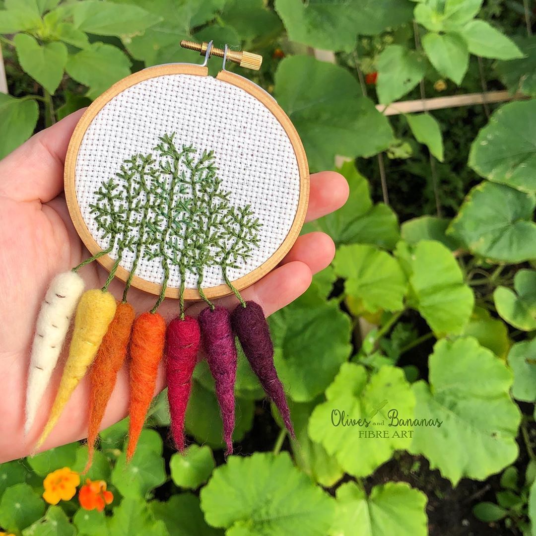 Embroidered Carrot Greens
