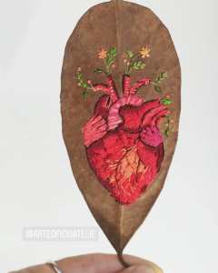 Embroidered Human Heart
