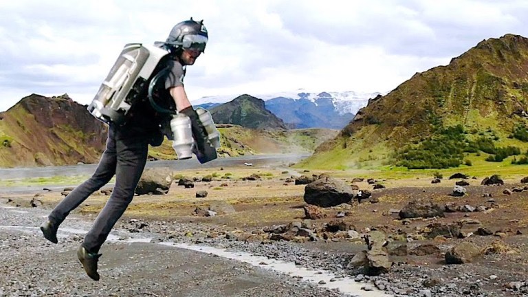 Gravity Jet Suit Over Iceland