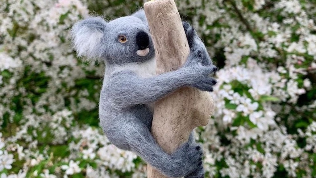 Tiny Felted Koala