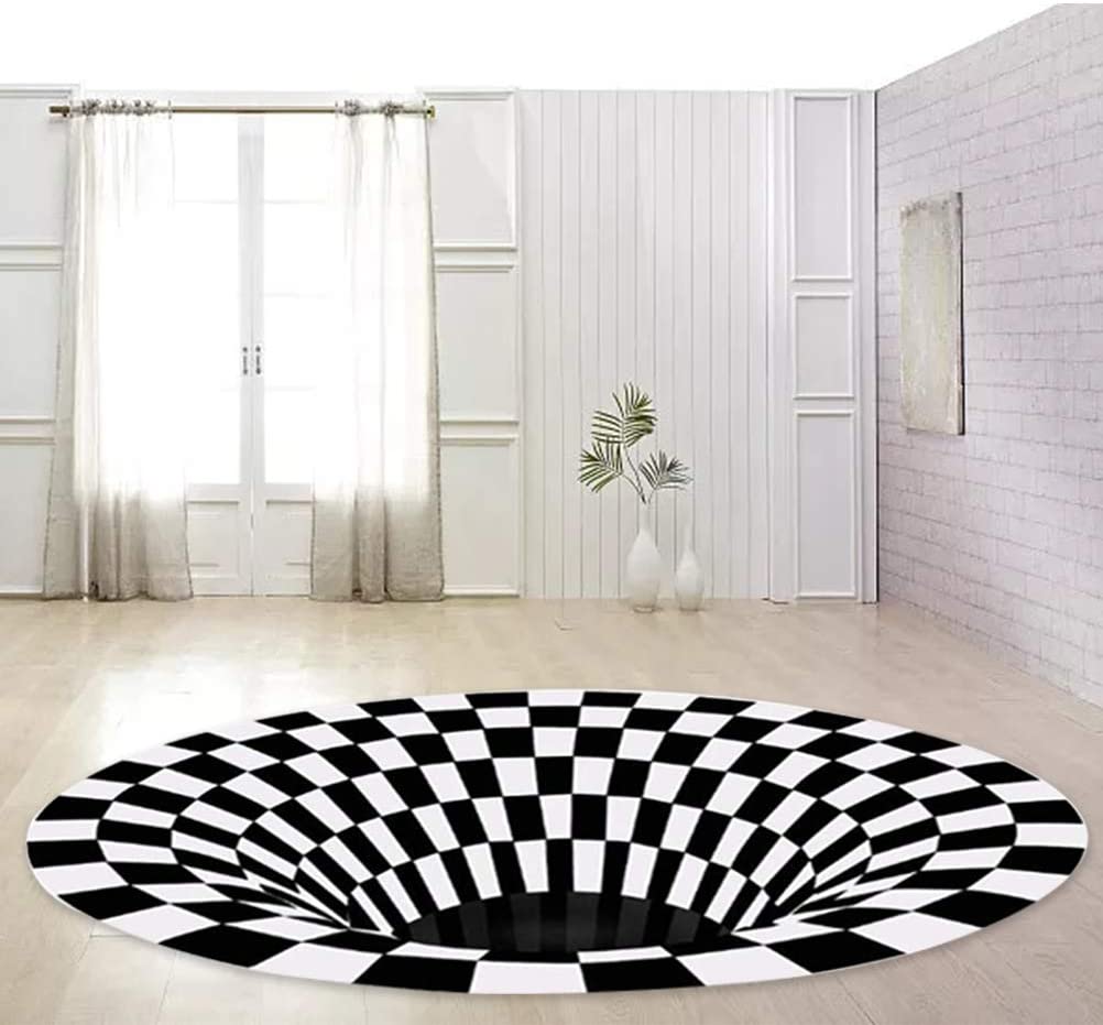 A Clever 3D Checkered Rug That Creates the Optical Illusion of a Gaping ...