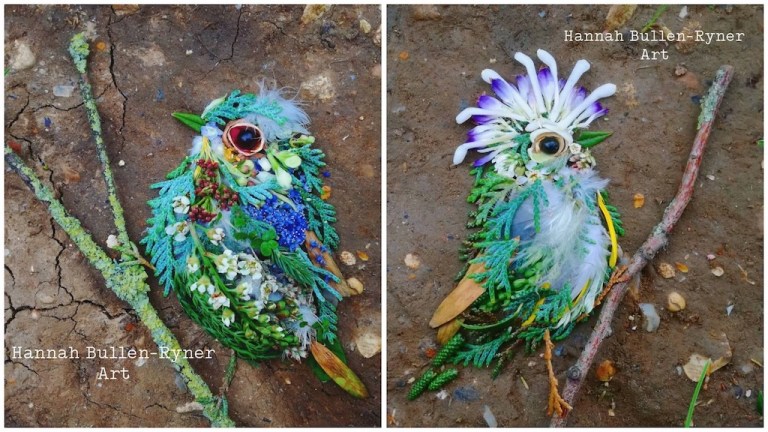 Birds Made of Flowers Leaves and Twigs