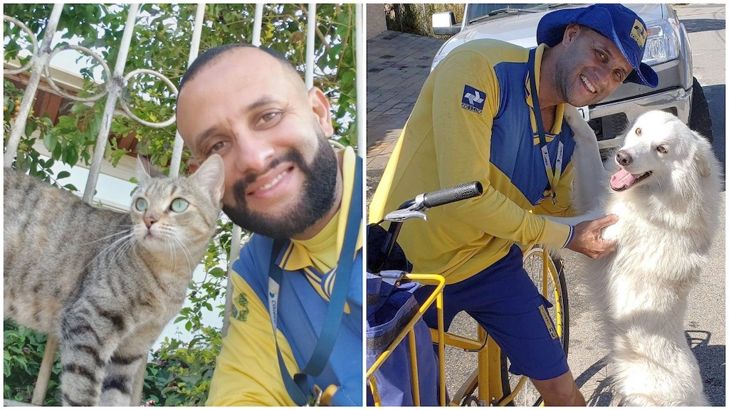 Brazilian Postal Worker Takes Selfies of Cats Dogs on Route