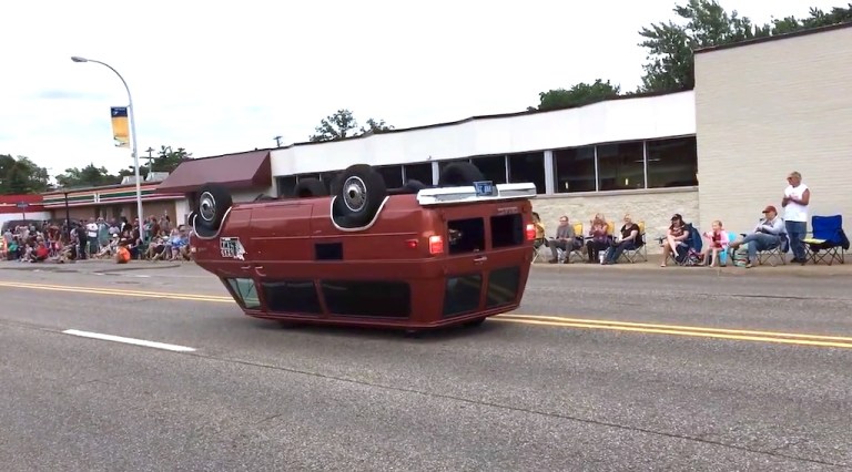 Driving Upside Down Backwards Van