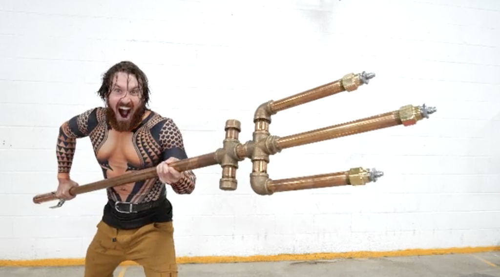 The Hacksmith Beats The Summer Heat By Building Aquaman S Trident From Fortnight Nexus War