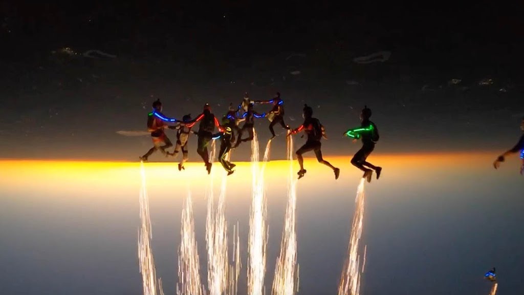 Skydiving Light Show