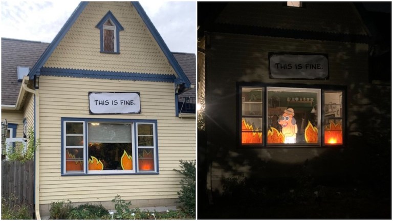 This Is Fine Halloween Display