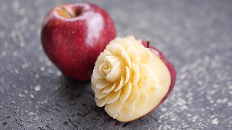 How to Make Beautiful Apple Flower Carving