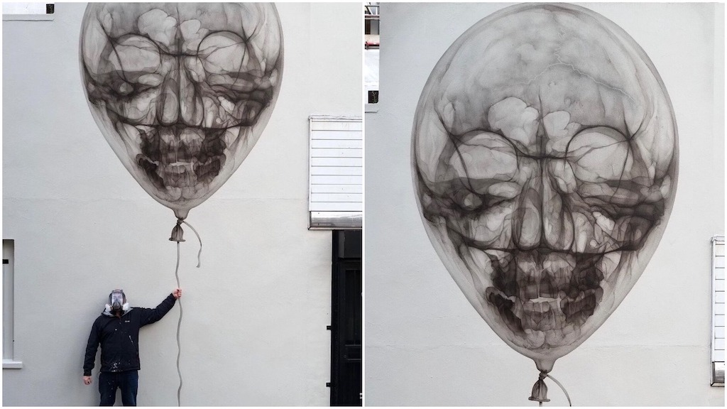 Skull Balloon Mural Airhead