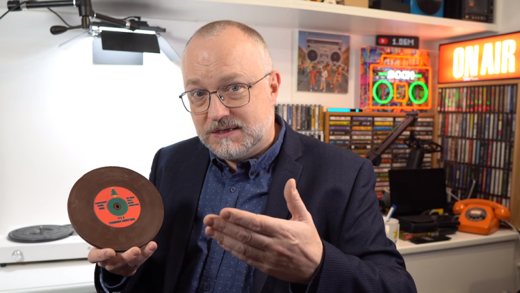 Playing a Chocolate Record