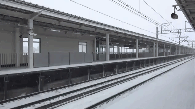 Japanese Bullet Train in Snow