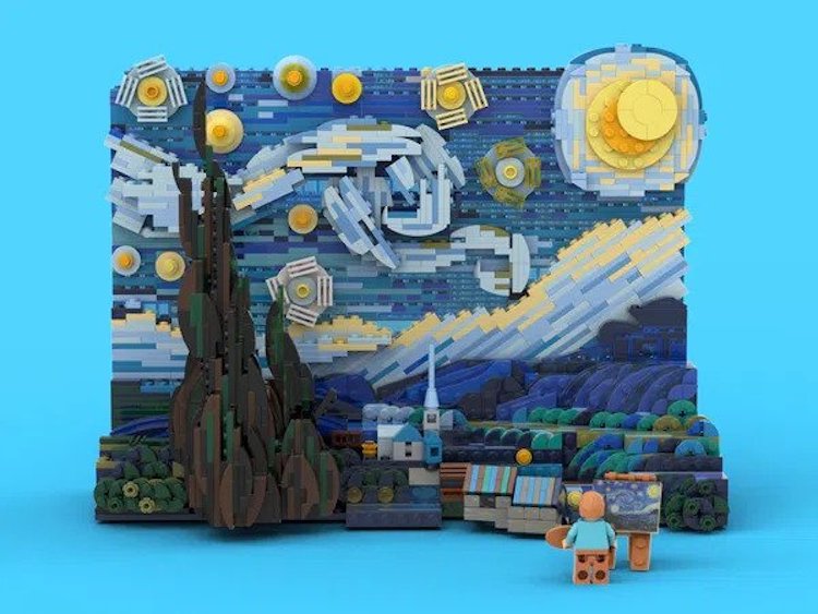 A Colorful LEGO Reinterpretation of the Iconic Painting 'The 