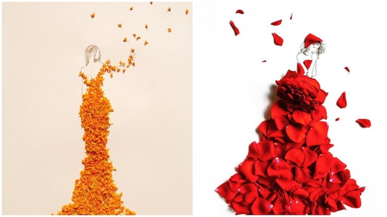 Dramatic Ballgowns Made From Flowers