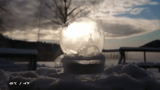 Ice Crystals Soap Bubbles Levitating Magnet