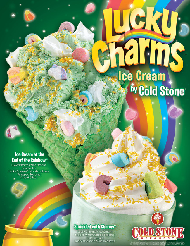 Cold Stone Creamery Partners With 'Lucky Charms' For a Limited Edition Marshmallow Cereal Ice Cream