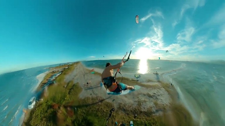 Kite Surfer Leaps Over Peninsula in Brazil