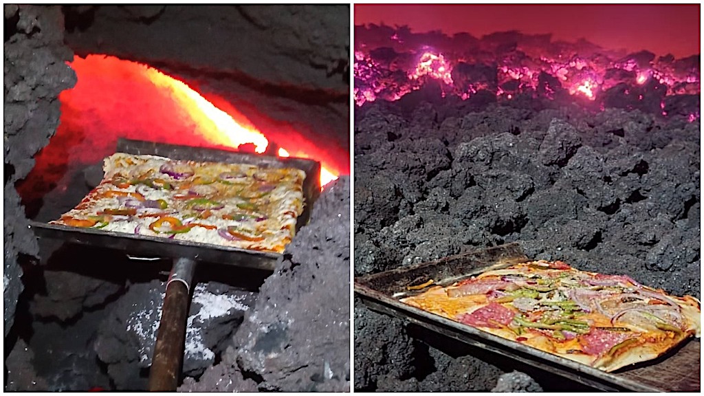 Lava Rock Volcano Pizza