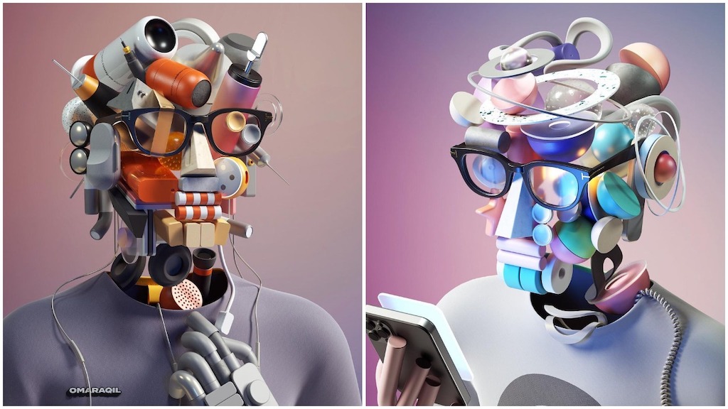 Futuristic Self Portraits 3D Animation