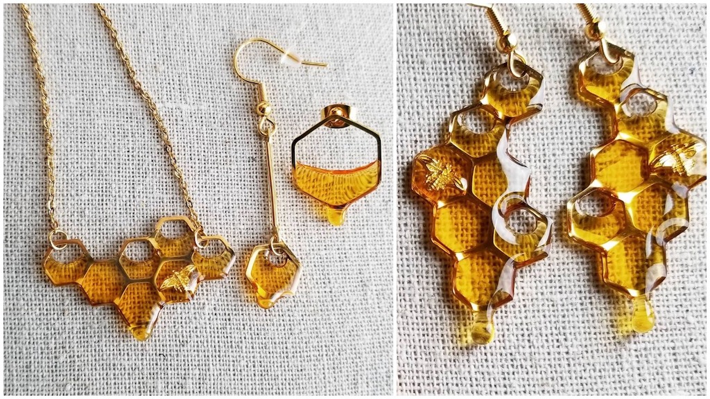 Honey Dripping Bee Themed Jewelry
