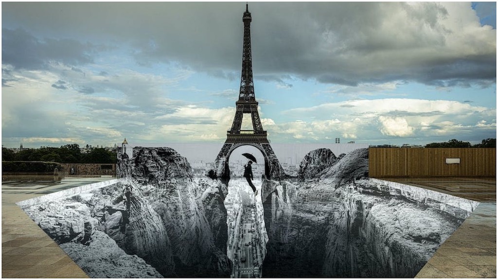 JR Eiffel Tower Illusion Mural