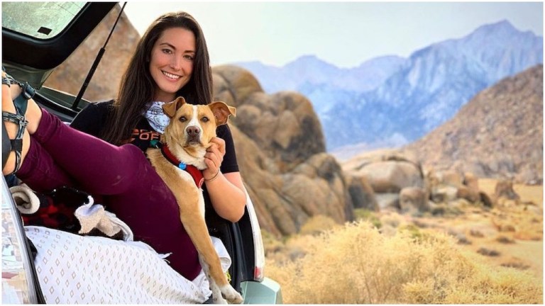 Nomadic Woman Travels With Dog in Prius