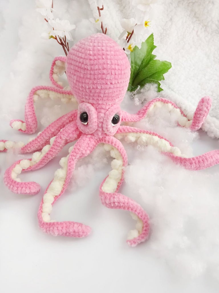 Plush Crocheted Octopuses Pink