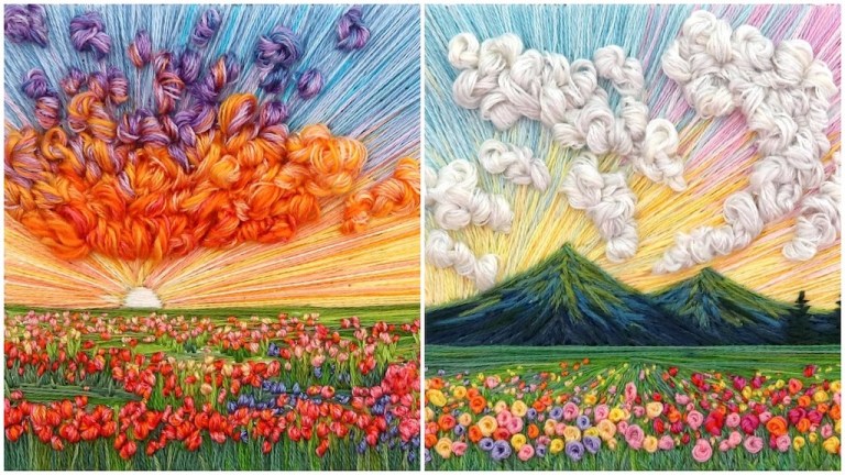 Colorful Embroidered Landscapes