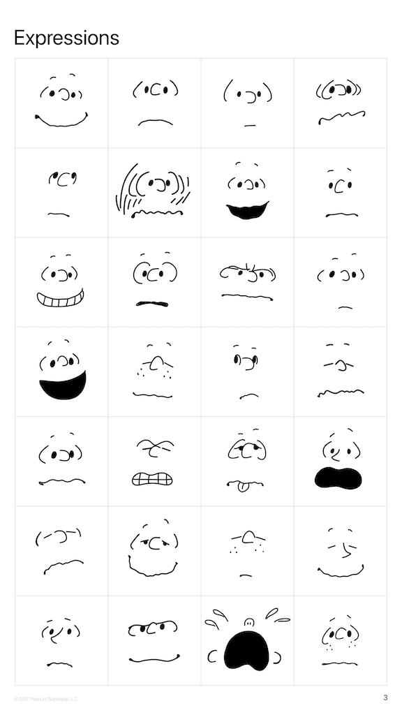 Expressions for Peanuts Character