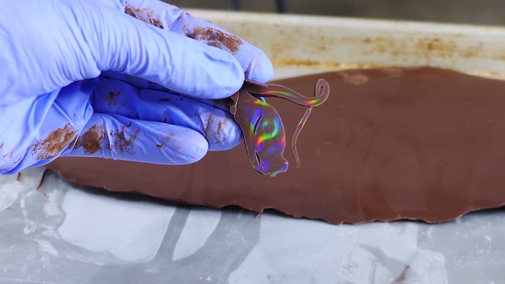 Imprinting Holographic Rainbows Onto Tempered Chocolate