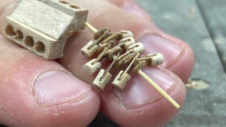 Tiny Wooden V8 Engine to Scale