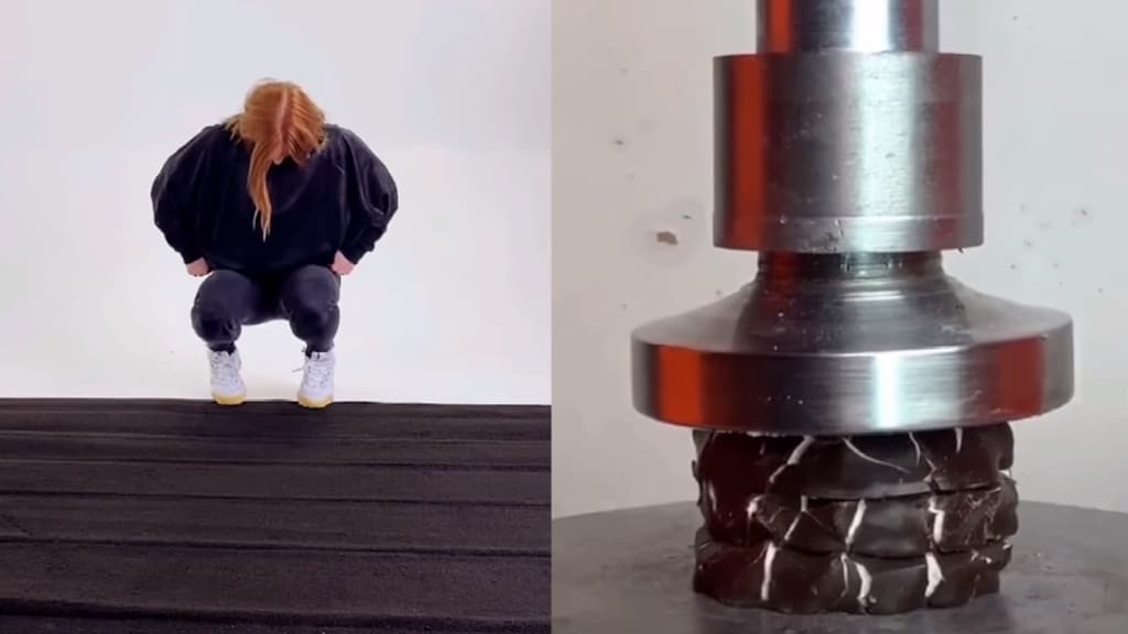 Comedian Performs Clever Interpretive Dances That Imitate Items Being Crushed by a Hydraulic Press
