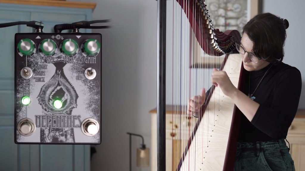 Musician Makes Her Harp Sound Like an Electric Guitar With the Heaviest Distortion Pedal She Could Find