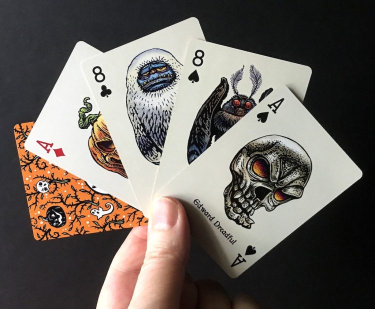 All Hallows Eve Creepy Creatures Playing Card Deck Hand 1