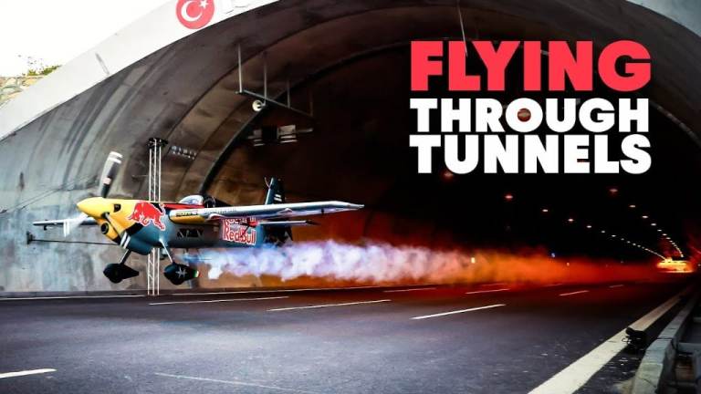 Plane Flying Through Tunnels